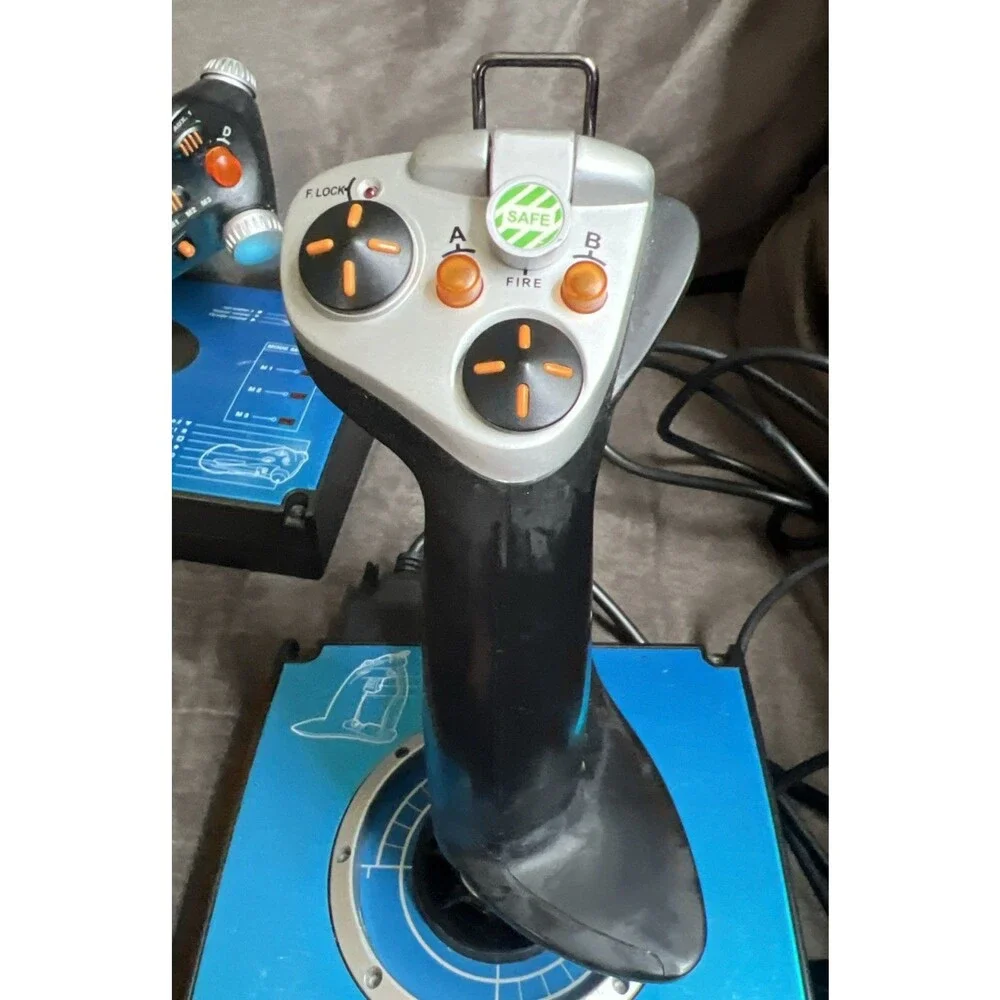 Saitek X45 Flight Control J24C Flight Stick &Throttle Joy Controller Flight Sim